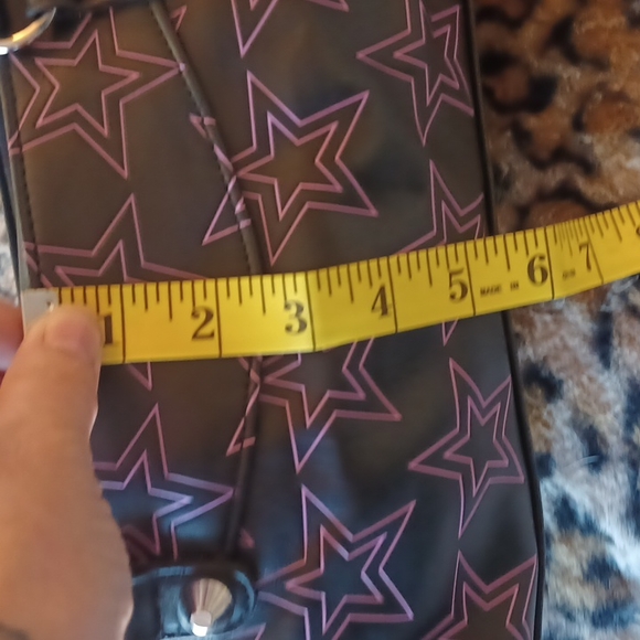 LuxDeVille purple stars satchel style purse. Never been used - Picture 8 of 12